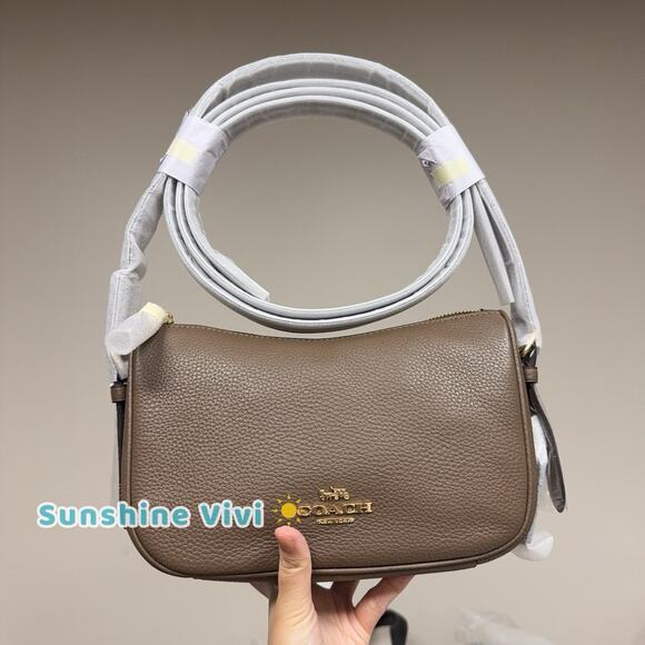 NWT Coach Kailey Shoulder Bag Leather Gold/dark stone cy707